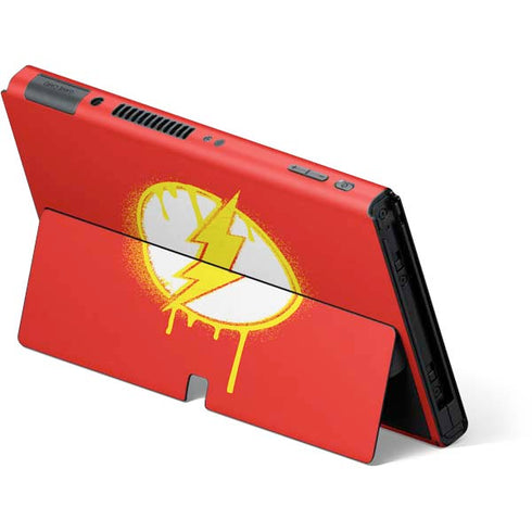 DC Comics The Flash Emblem Drip Nintendo Switch OLED (2021) Skin